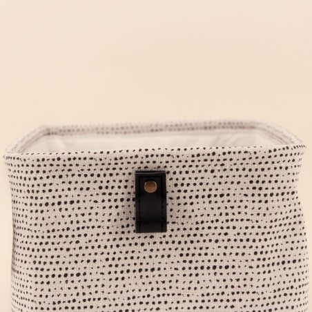 Panier à chevrons gris en polyester | Hashtag Déco