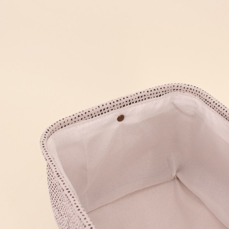 Panier à chevrons gris en polyester | Hashtag Déco