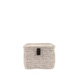 Panier à chevrons gris en polyester | Hashtag Déco