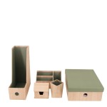 Ensemble bureau écolo carton marron vert | Hashtag Déco