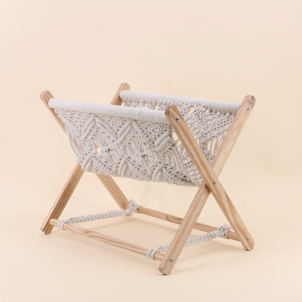 Porte revues en tissu bohème beige | Hashtag Déco