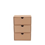 Rangement marron 3 tiroirs en carton recyclé | Hashtag Déco