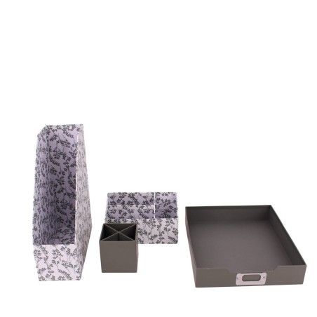 Ensemble bureau carton recyclé gris élégant | Hashtag Déco