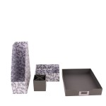 Ensemble bureau carton recyclé gris élégant | Hashtag Déco