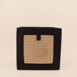 Cube rangement en cannage noir et naturel | Hashtag Déco