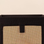 Cube rangement en cannage noir et naturel | Hashtag Déco
