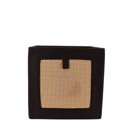 Cube rangement en cannage noir et naturel | Hashtag Déco