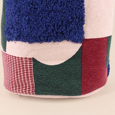Panier coton tissé coloré brodé 30x35cm | Hashtag Déco