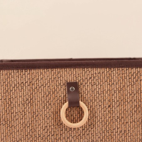 Cube rangement bambou beige marron 31x31x31cm | Hashtag Déco