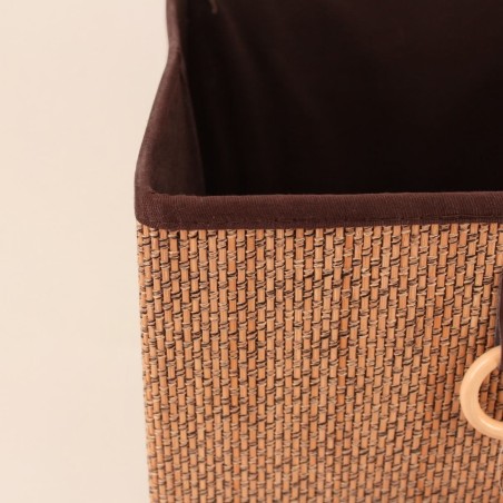 Cube rangement bambou beige marron 31x31x31cm | Hashtag Déco