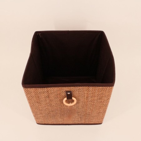 Cube rangement bambou beige marron 31x31x31cm | Hashtag Déco
