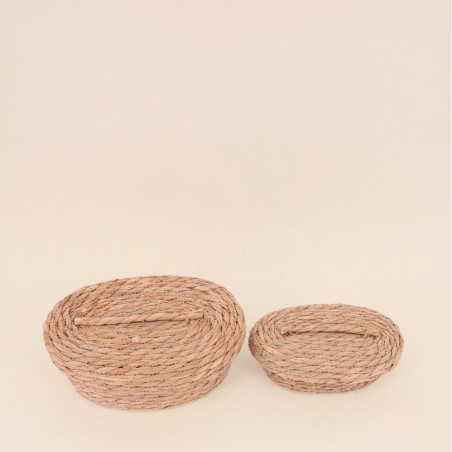 Paniers ovales naturels en fibre et paille | Hashtag Déco