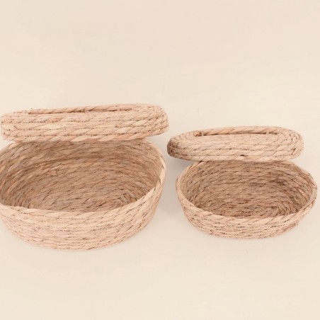 Paniers ovales naturels en fibre et paille | Hashtag Déco