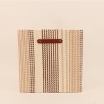 Panier cube en papier beige et marron 31cm | Hashtag Déco