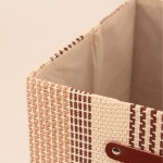 Panier cube en papier beige et marron 31cm | Hashtag Déco