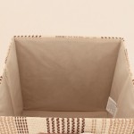 Panier cube en papier beige et marron 31cm | Hashtag Déco