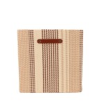 Panier cube en papier beige et marron 31cm | Hashtag Déco
