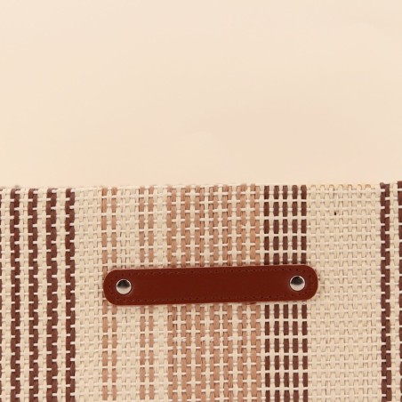 Demi panier cube beige en tissu, 31x31x15cm | Hashtag Déco