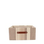 Demi panier cube beige en tissu, 31x31x15cm | Hashtag Déco