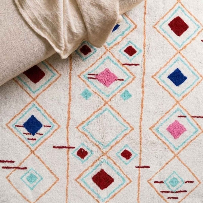Tapis berbère coloré en laine 120x170cm | Hashtag Déco