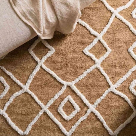 Tapis en jute motifs géométriques naturel | Hashtag Déco