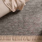 Tapis en coton beige à franges 60x90cm | Hashtag Déco