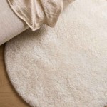 Tapis fourrure beige antidérapant 90cm | Hashtag Déco