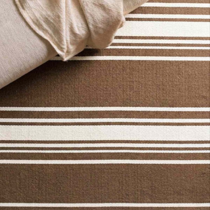 Tapis rayé coton gris et blanc 120x160cm | Hashtag Déco