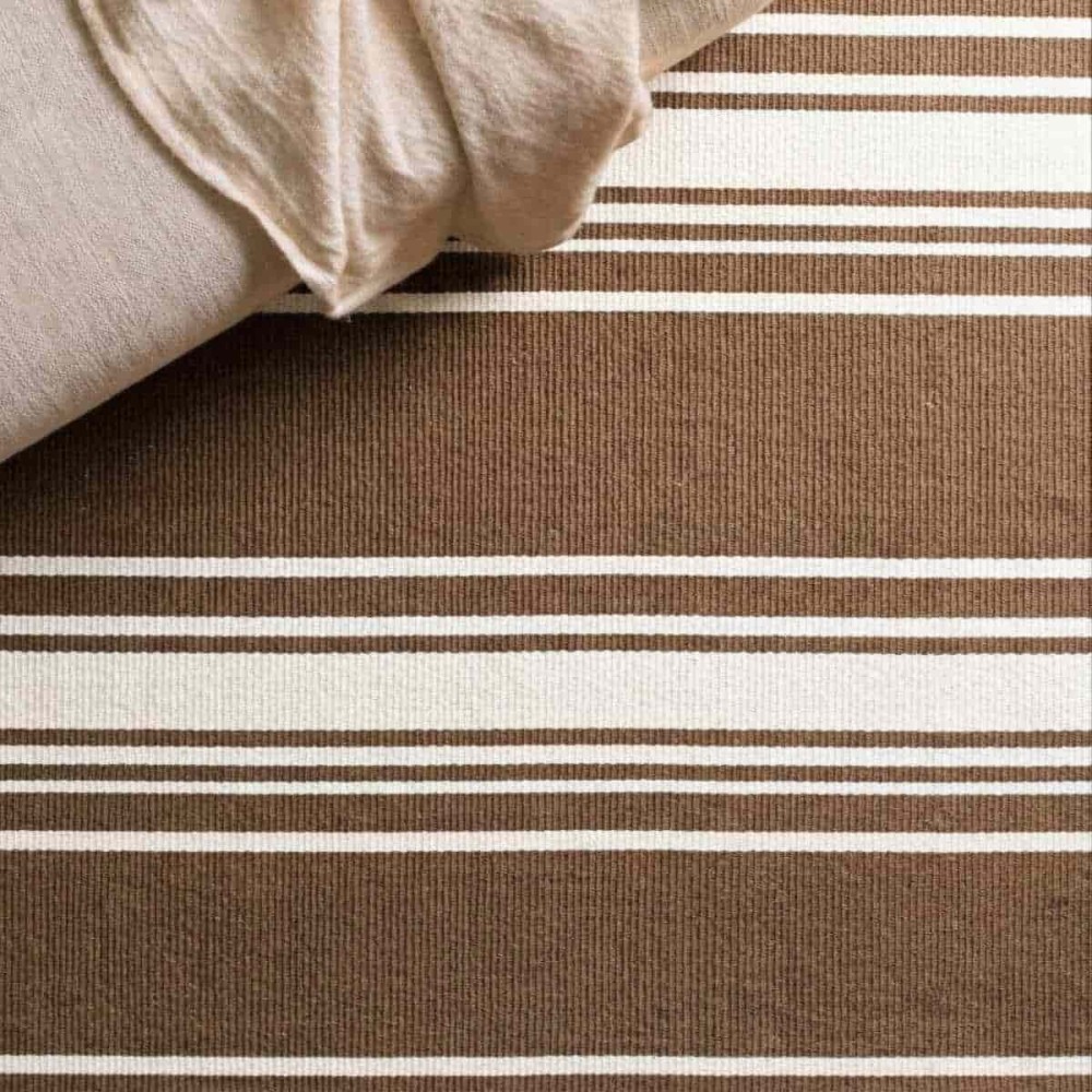 Tapis rayé coton gris et blanc 120x160cm | Hashtag Déco