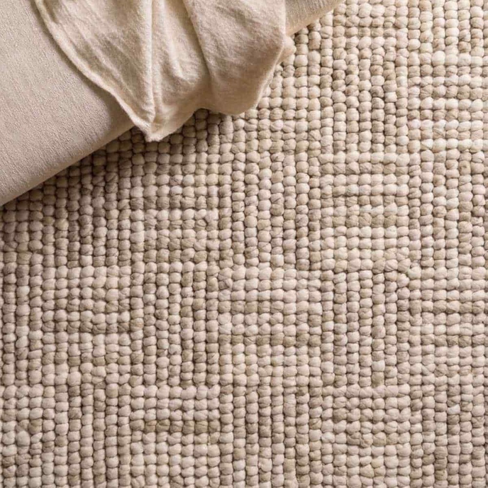 Tapis tufté beige 140x80cm en laine | Hashtag Déco