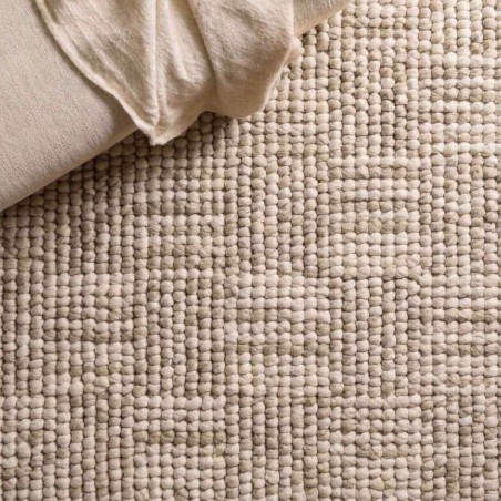 Tapis tufté beige 140x80cm en laine | Hashtag Déco