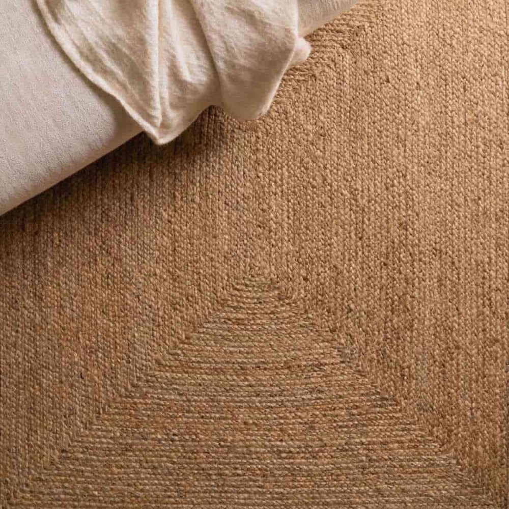 Tapis rectangulaire en jute beige 120x170cm | Hashtag Déco