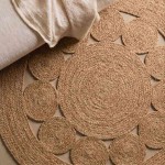 Tapis en jute rond fleur 100cm naturel | Hashtag Déco