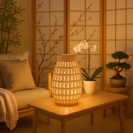 Lanterne en corde beige 37cm pour intérieur | Hashtag Déco