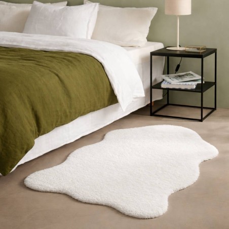 Descente de lit fausse fourrure blanche 90x60cm | Hashtag Déco