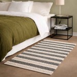 Tapis descente de lit coton rayé chic 110x60cm | Hashtag Déco