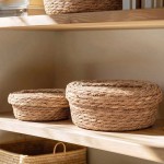 Paniers ovales naturels en fibre et paille | Hashtag Déco