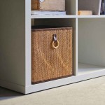 Cube rangement bambou beige marron 31x31x31cm | Hashtag Déco