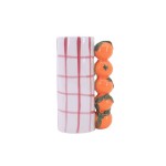 Vase quadrillé rose en grès 18cm | Hashtag Déco