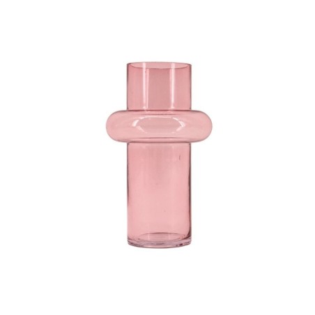 Vase anneau en verre rose clair 20cm | Hashtag Déco