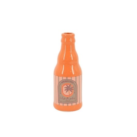 Vase bouteille céramique orange 24cm unique | Hashtag Déco