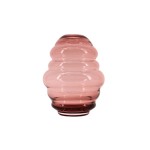 Vase anneaux verre rose fait main 21cm | Hashtag Déco