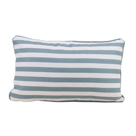 Coussin extérieur rayé en tissu bleu 30x50cm | Hashtag Déco