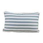 Coussin extérieur rayé en tissu bleu 30x50cm | Hashtag Déco