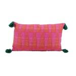 Coussin extérieur rose et orange coton 30x50 cm | Hashtag Déco