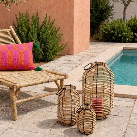 Lanterne en rotin naturel 46cm | Hashtag Déco