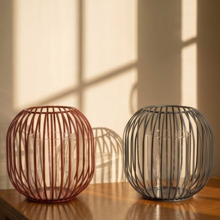 Lanterne ronde en métal filaire noir | Hashtag Déco