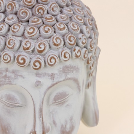 Objet déco tête bouddha résine 18cm | Hashtag Déco