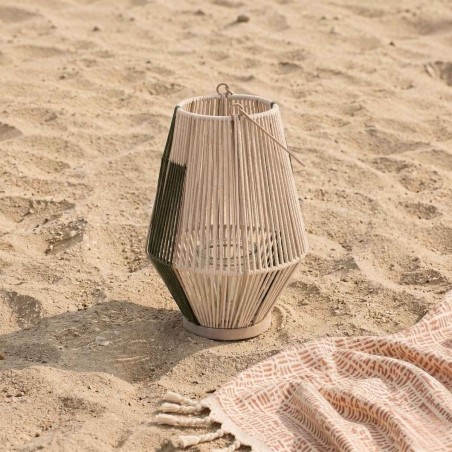 Lanterne en corde beige kaki 33cm originale | Hashtag Déco