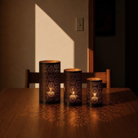 Set de 3 lanternes fleurs métal blanc | Hashtag Déco